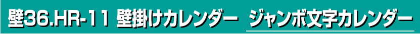 壁36.HR-11 壁掛けカレンダー ジャンボ文字カレンダー